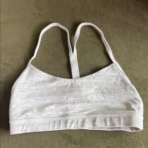 lululemon athletica White Ribbed Racerback Sports Bralette
